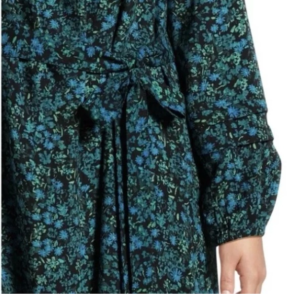 Terra & Sky Women's Plus Size Floral Print Shirred Mini Dress 0X (14W) - Picture 4 of 13